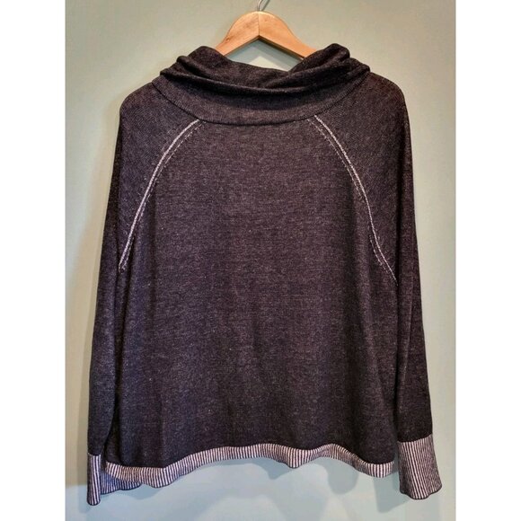 Eileen Fisher Black Knit Organic Cotton Lightweight Oversize Zip-Up Jacket Sz XL - Picture 4 of 7